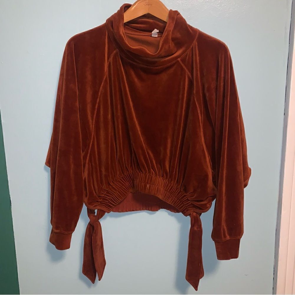 Anthropologie Daily Practice Velvet Pullover Small